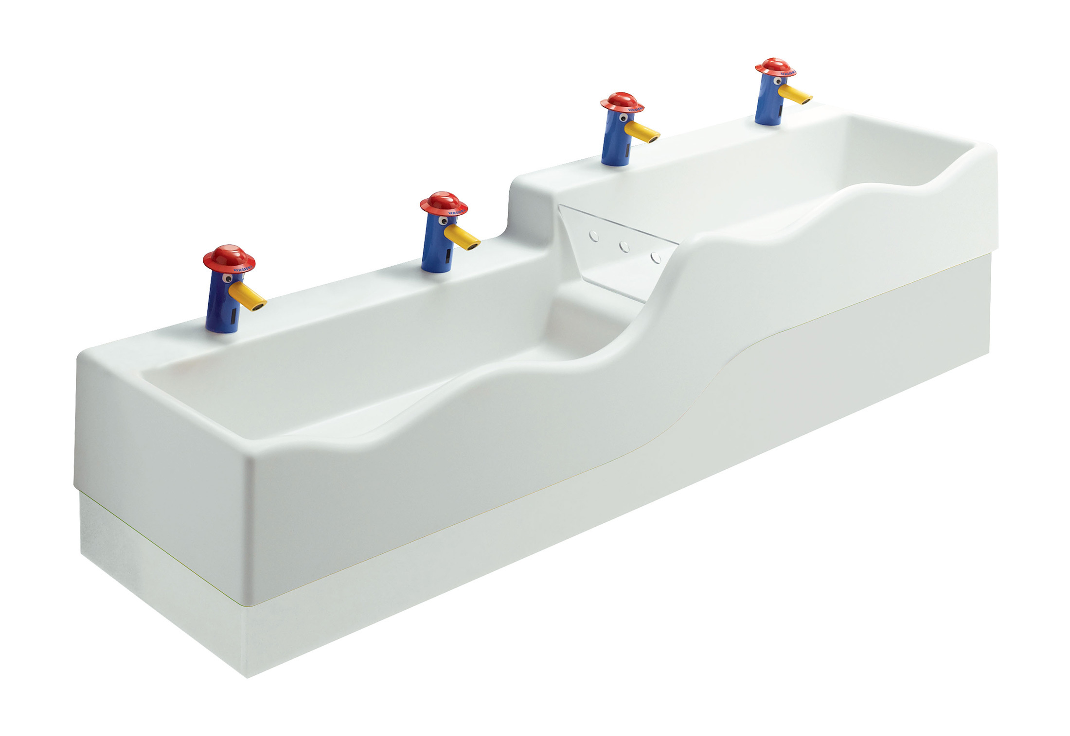 geberit bambini play and washing landscape with four washing areas by geberit stylepark