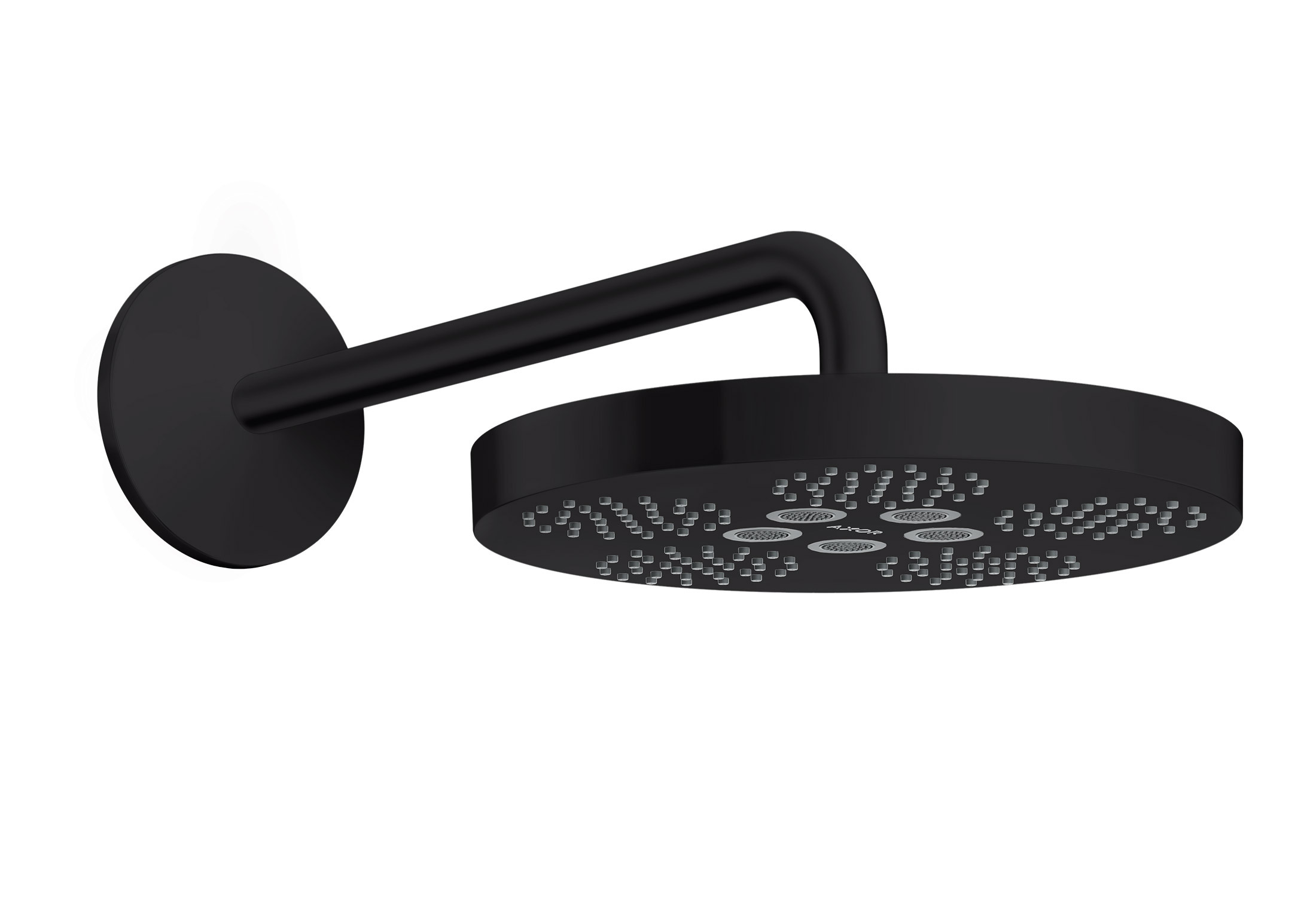 axor one overhead shower 280 1jet with shower arm matt black by axor stylepark