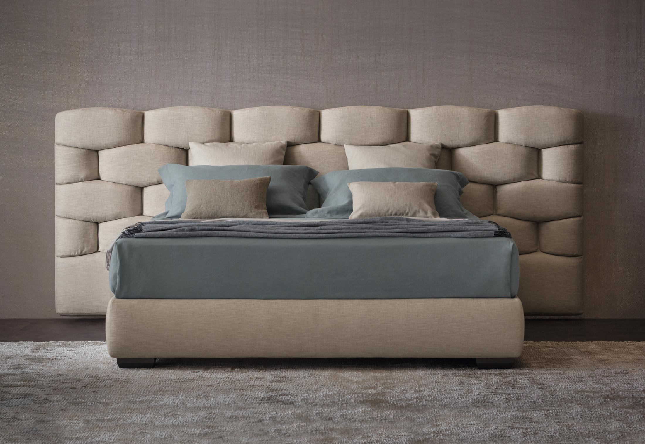 Majal bed wide headboard by FLOU STYLEPARK