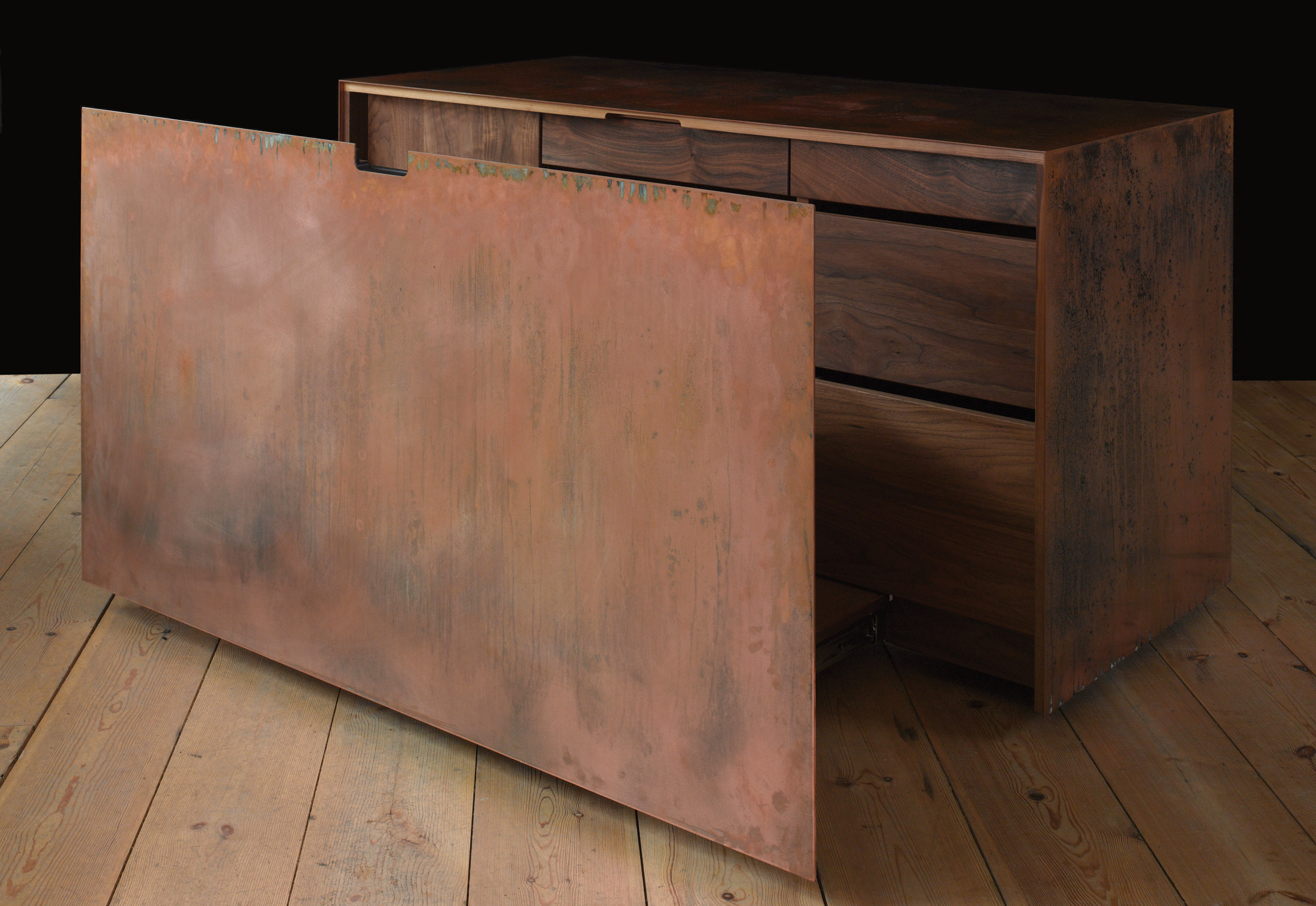 Copper and Walnut desk by Paul Kelley STYLEPARK