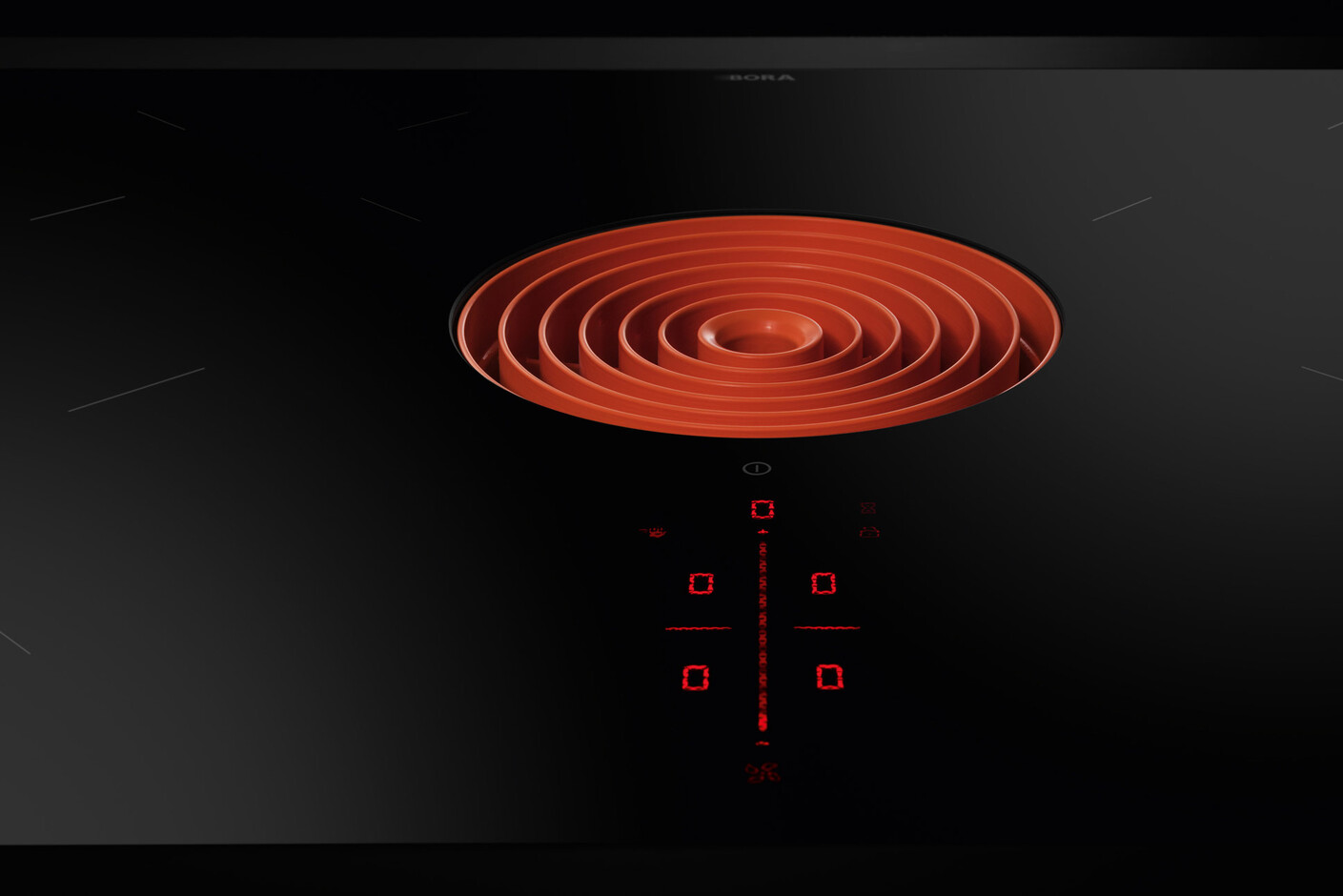BORA Pure Induction glass ceramic cooktop with integrated cooktop