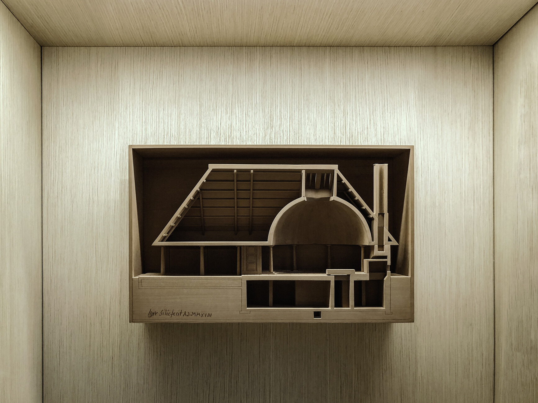 Cutaway model of the Skogskappellet
