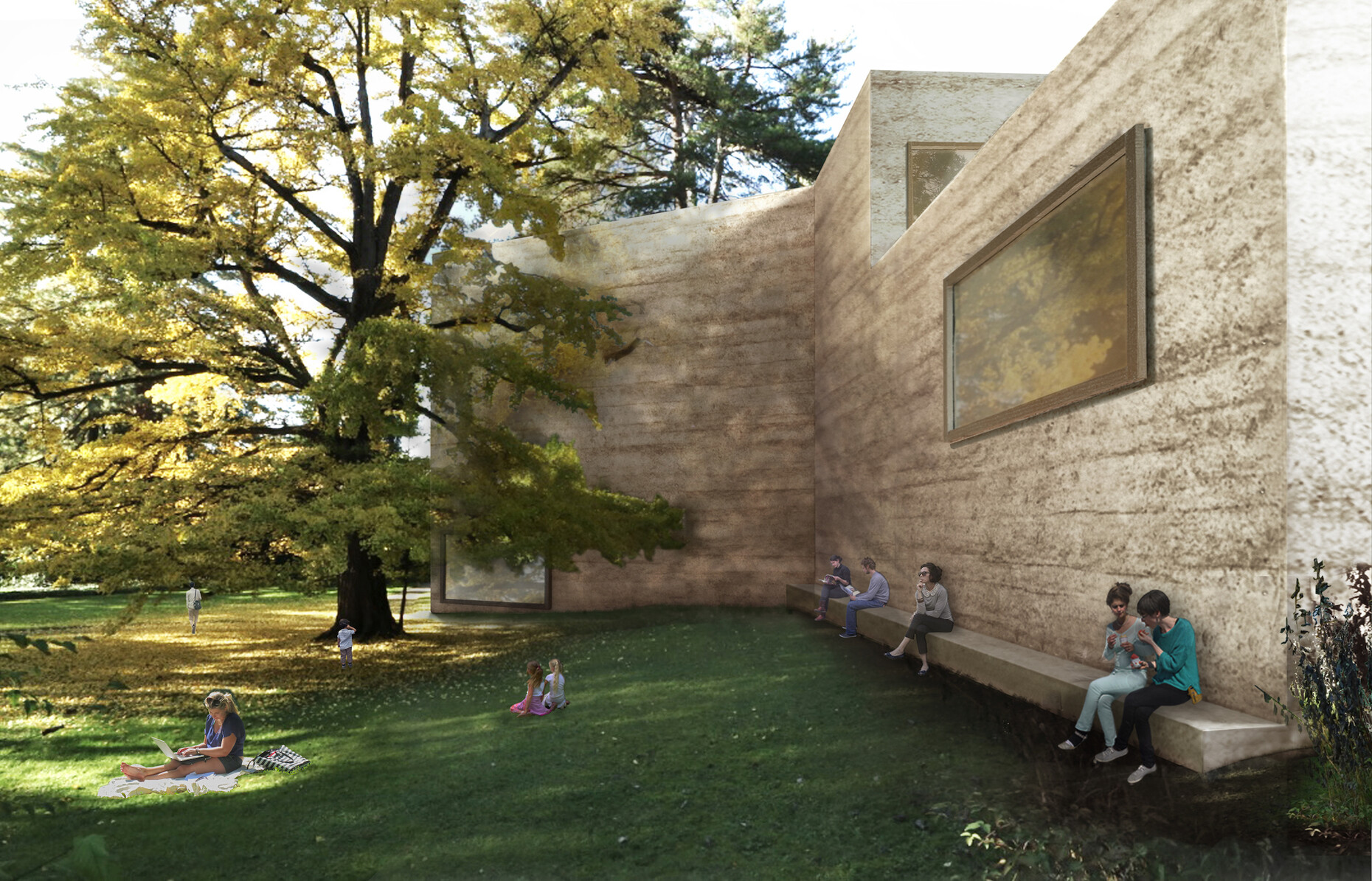 A "house for art" made of pounding concrete. Of the three new buildings, designed by Peter Zumthor for the Fondation Beyeler, it is the central and largest.