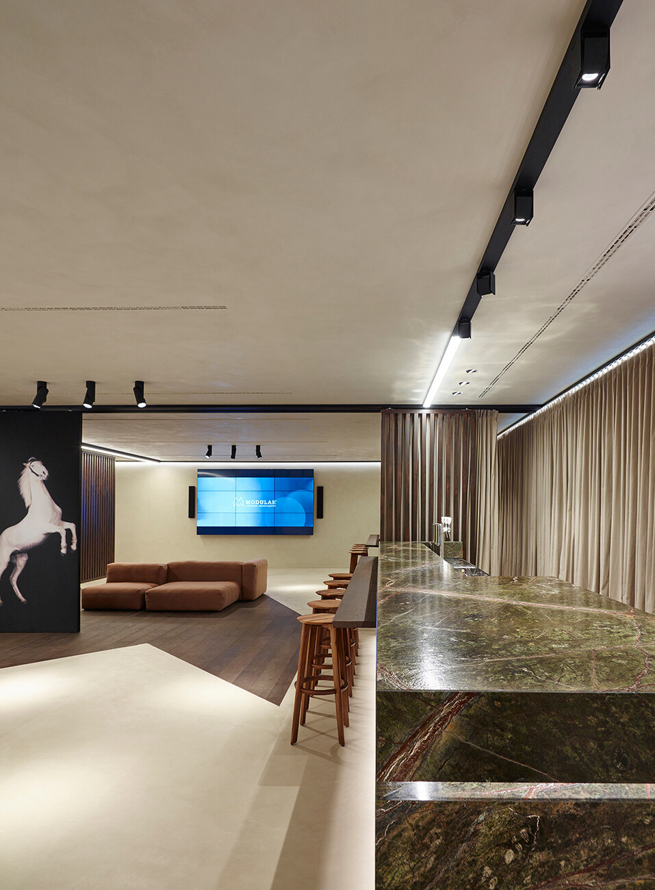 Each of the elegant luminaires creates a sophisticated accent with either direct or indirect light.