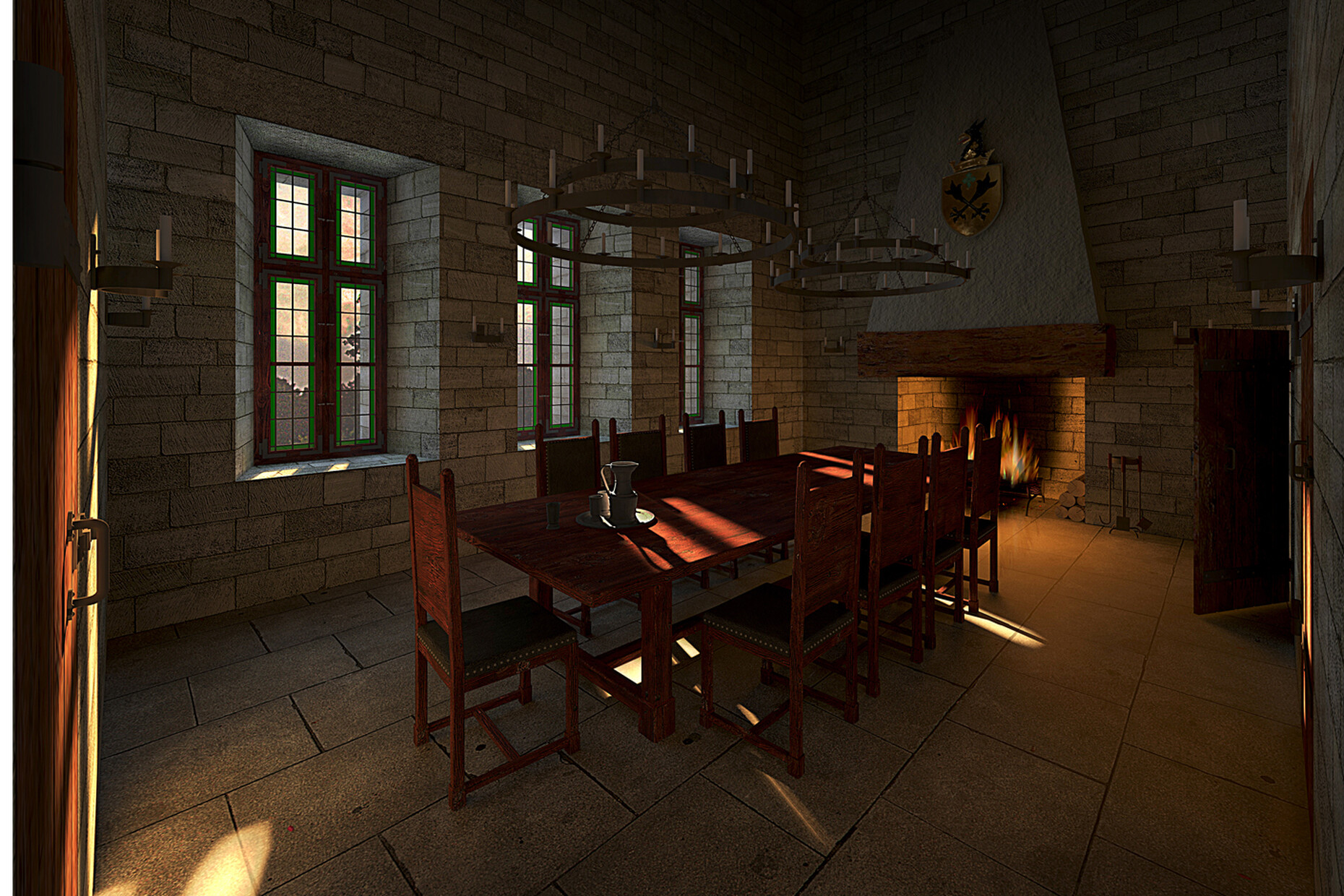 Speisezimmer Rosenhaus, Rendering, Rolf Zugsteg, Institut Architektur, FHNW