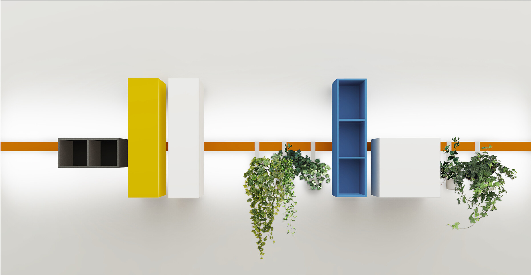 DVO has added elegant standing and wall-mounted storage elements to the office series “Milo” by Enzo Berti.