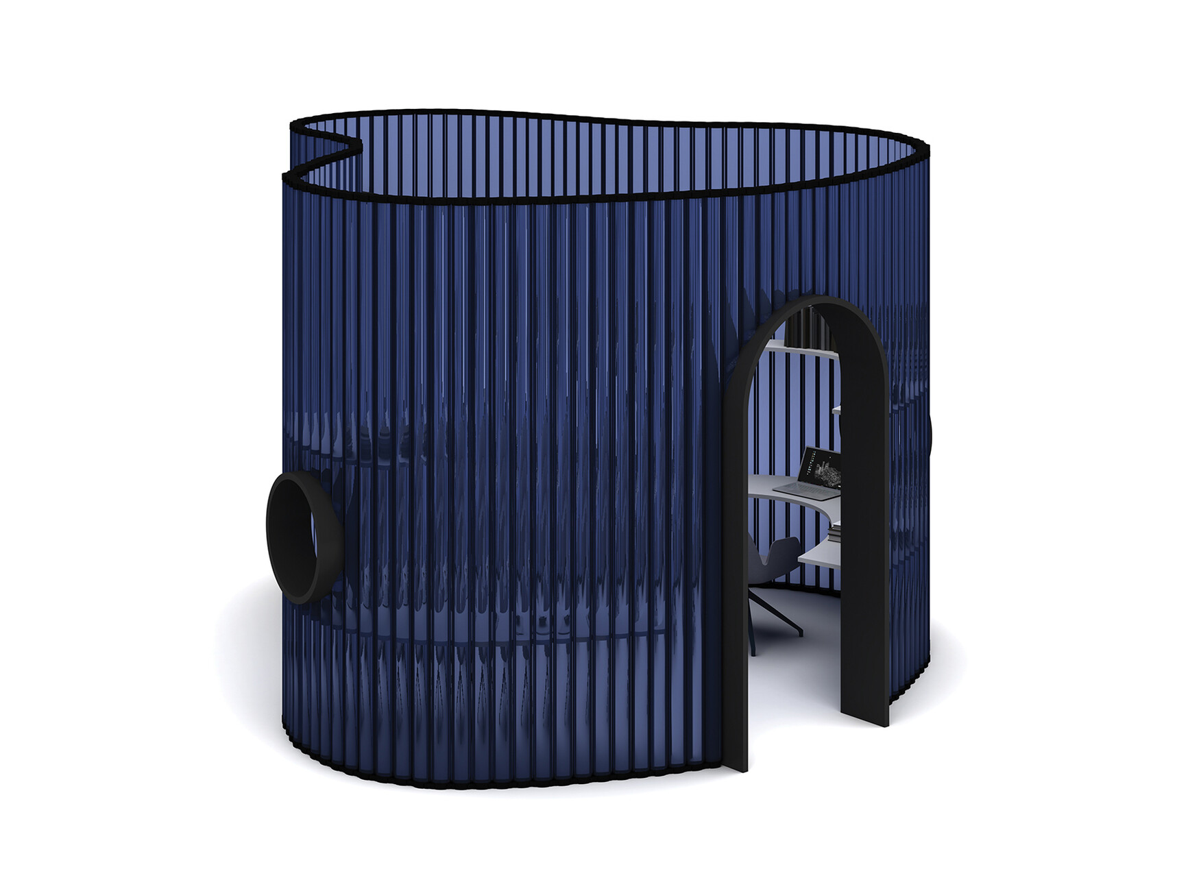 A space within a space: “Anatole Flex Wall” by Jean-Michel Wilmotte for Koleksiyon is a flexible and translucent wall system that can be used to create work cells in any desired form.