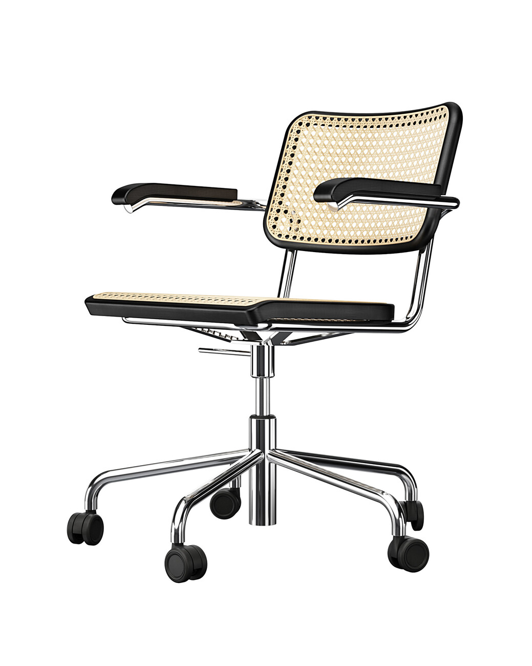 Thonet Drehstuhl, Rohrkreuz Chrom