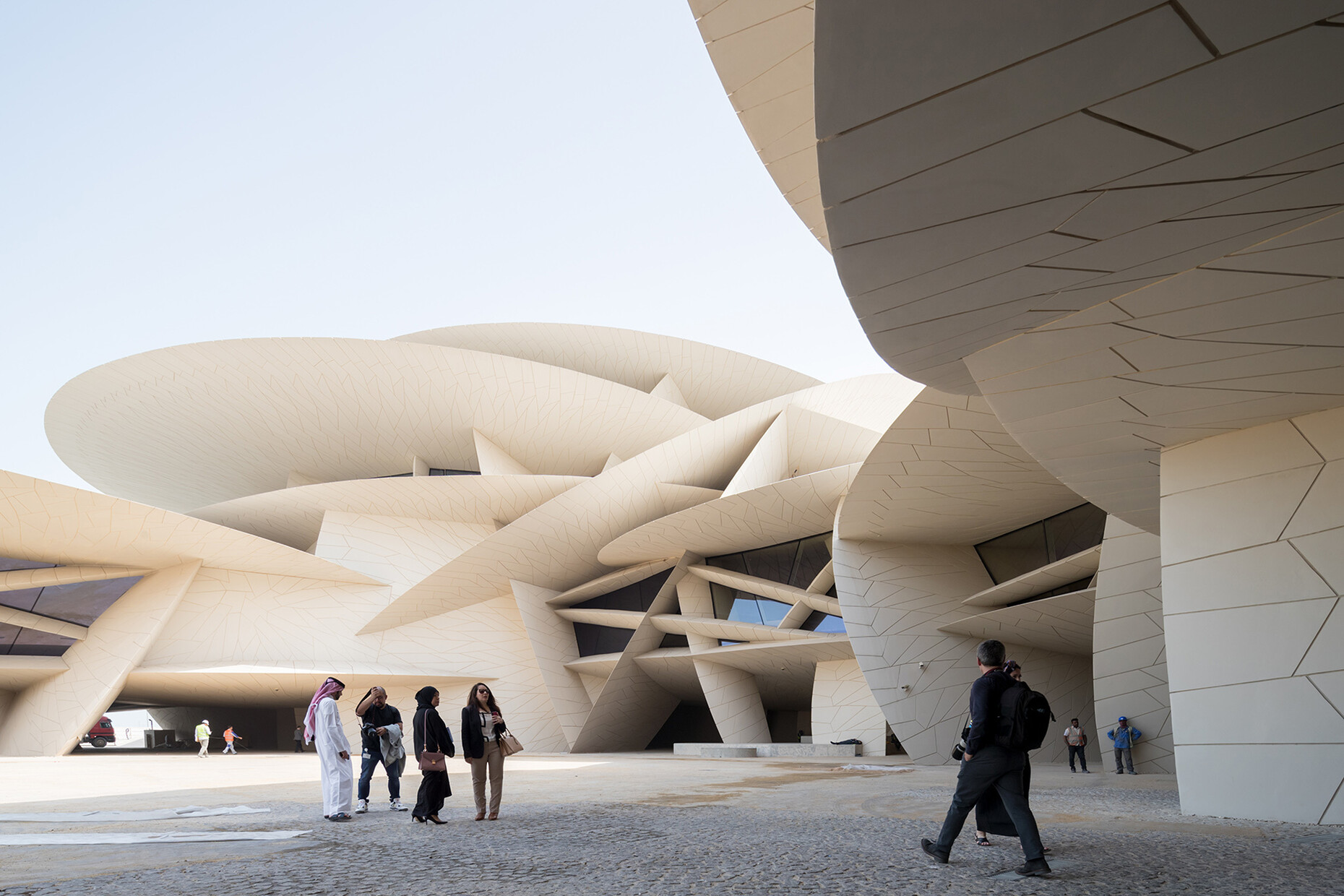 Ateliers Jean Nouvel were inspired by the sand rose, a desert crystal, to create the shape of the National Museum of Qatar.
