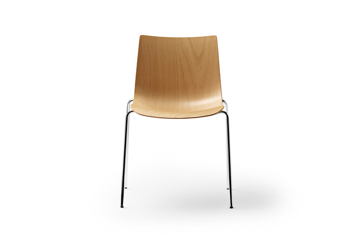 Ascalon Ba002 Preludia 4 Legs Beech Chrome Frame Front
