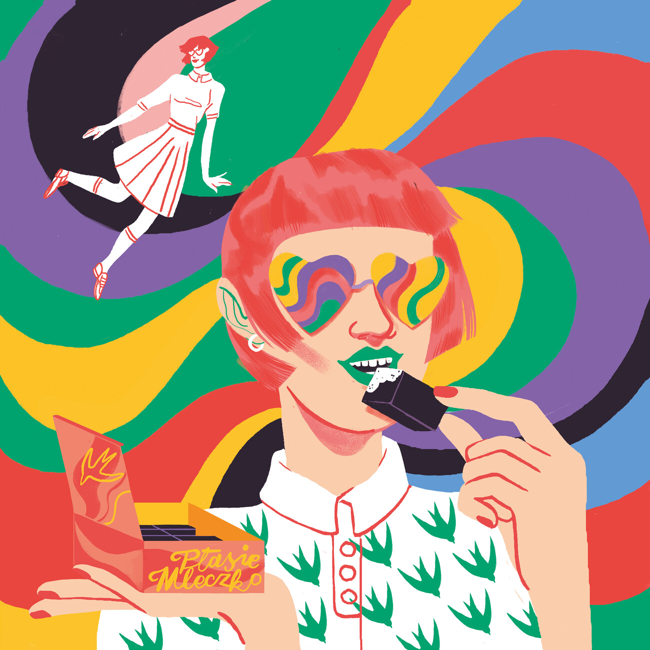 Polish candy “Ptasie Mleczko”, which translates as “bird’s milk”, was dreamed up in 1936 by Polish confectioner Jan Wedel and has been one of the most popular tongue-tempters in east Europe ever since. Ada Buchholc captured the fascination with the foamed sugar pralines in an illustration.