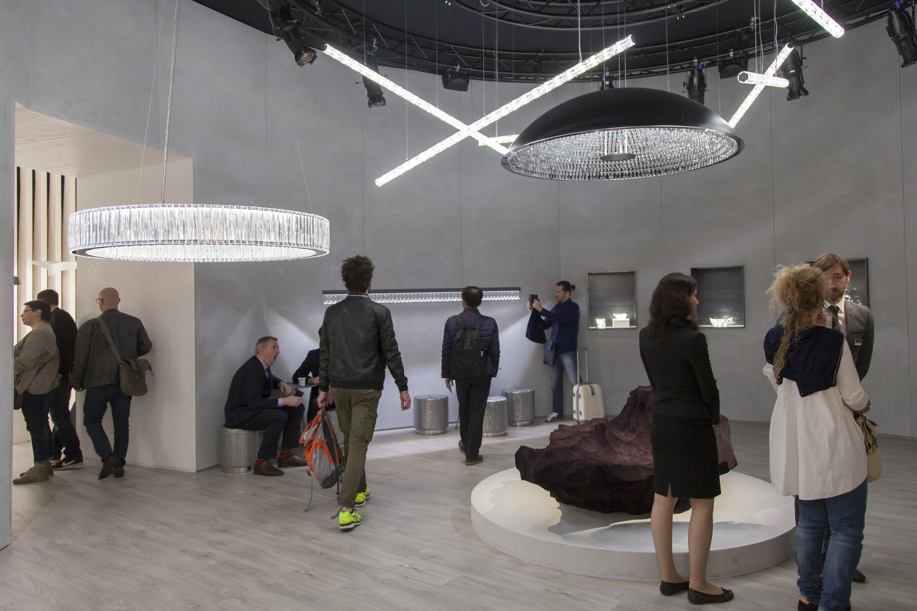 The products of Swarovski v.l.n .: "Helios", "Superline", "Voltaire" and "Paradisium".