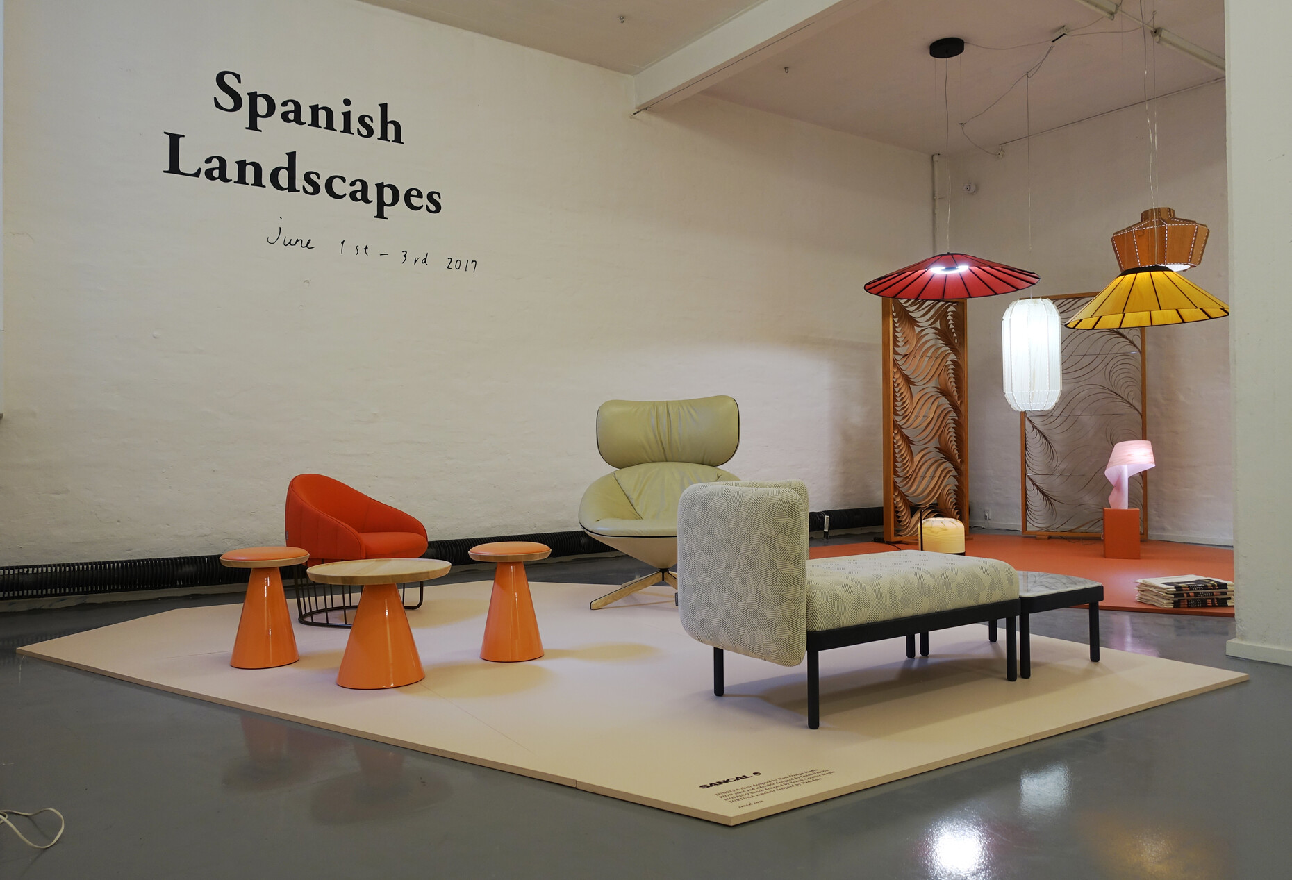 Spanish design in Copenhagen: The exhibition "Spanish Landscapes" shows products from Viccarbe, LZF Lamps, RS Barcelona, Aqaba, Sancal and Vondom.