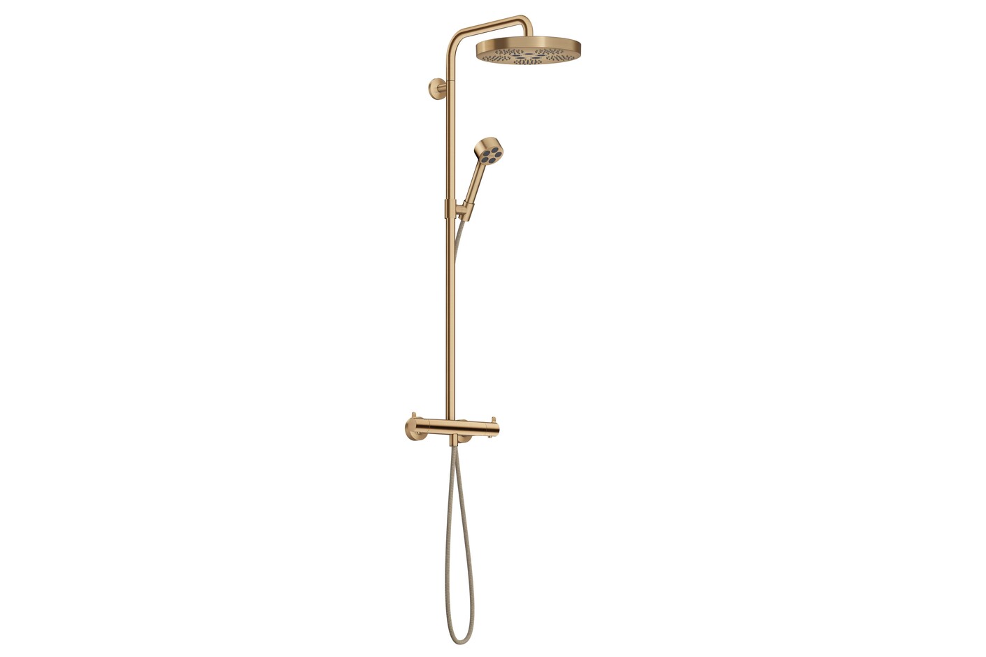 AXOR One Showerpipe mit Thermostat und Kopfbrause 280 1jet I Brushed Bronze