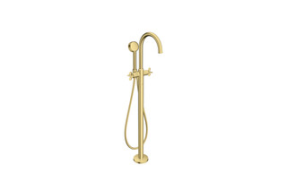 AXOR Archivio 2-Griff Wannenmischer bodenstehend mit Kreuzgriffen | Brushed Brass  von  AXOR