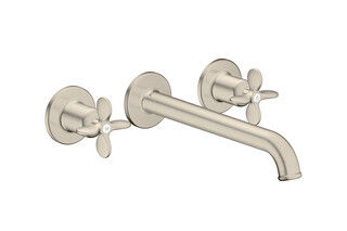 AXOR Archivio 3-Loch Wannenarmatur Unterputz für Wandmontage mit Kreuzgriffen | Brushed Nickel  von  AXOR