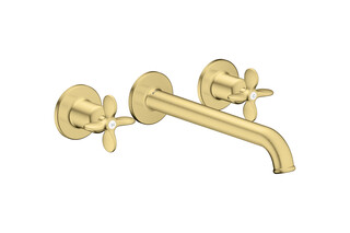 AXOR Archivio 3-Loch Wannenarmatur Unterputz für Wandmontage mit Kreuzgriffen | Brushed Brass  von  AXOR