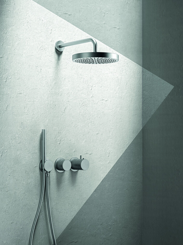 AC/EX ECLIPSE Aboutwater Boffi / Brausearm - Regenkopfbrause Ø cm 24 - Brauseset3/4” UP-Thermostatbrausemischer - Edelstahl Gebürstet