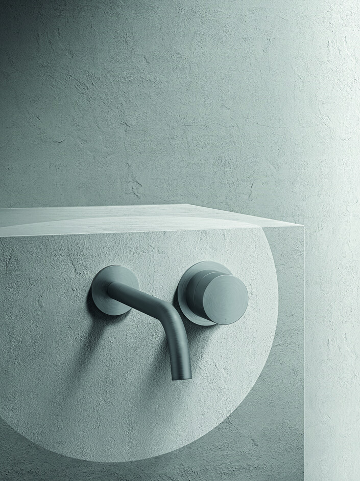 AC/EX ECLIPSE Aboutwater Boffi / Wandwaschtischmischer - Edelstahl Gebürstet