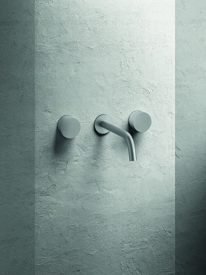 AC/EX ECLIPSE Aboutwater Boffi / Wall-mount washbasin mixer - Brushed Stainless Steel