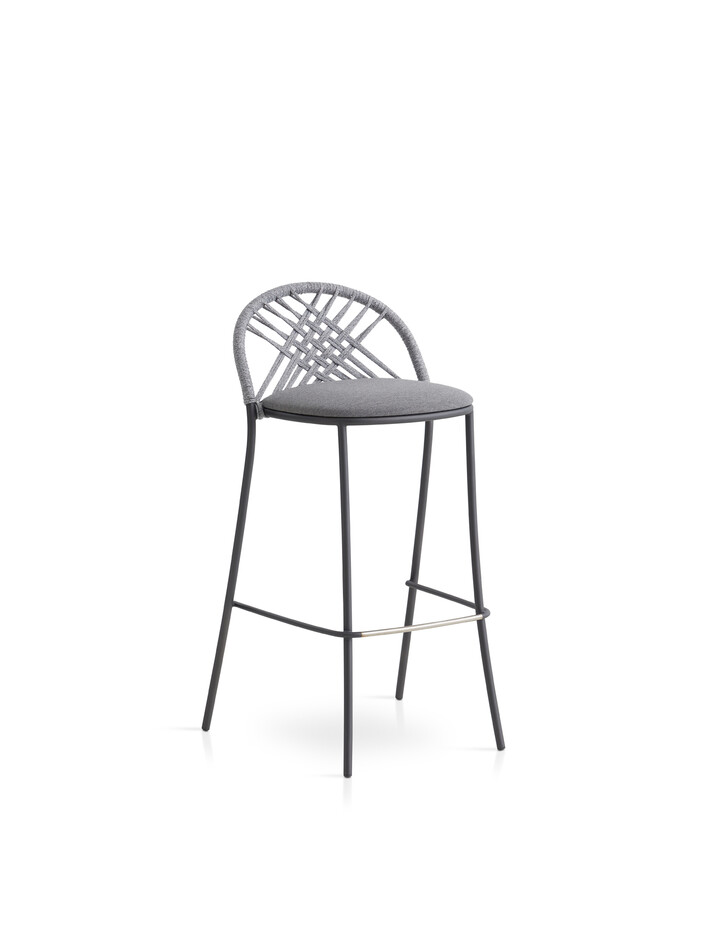 Petale hand-woven bar stool with diamond pattern C099 TA