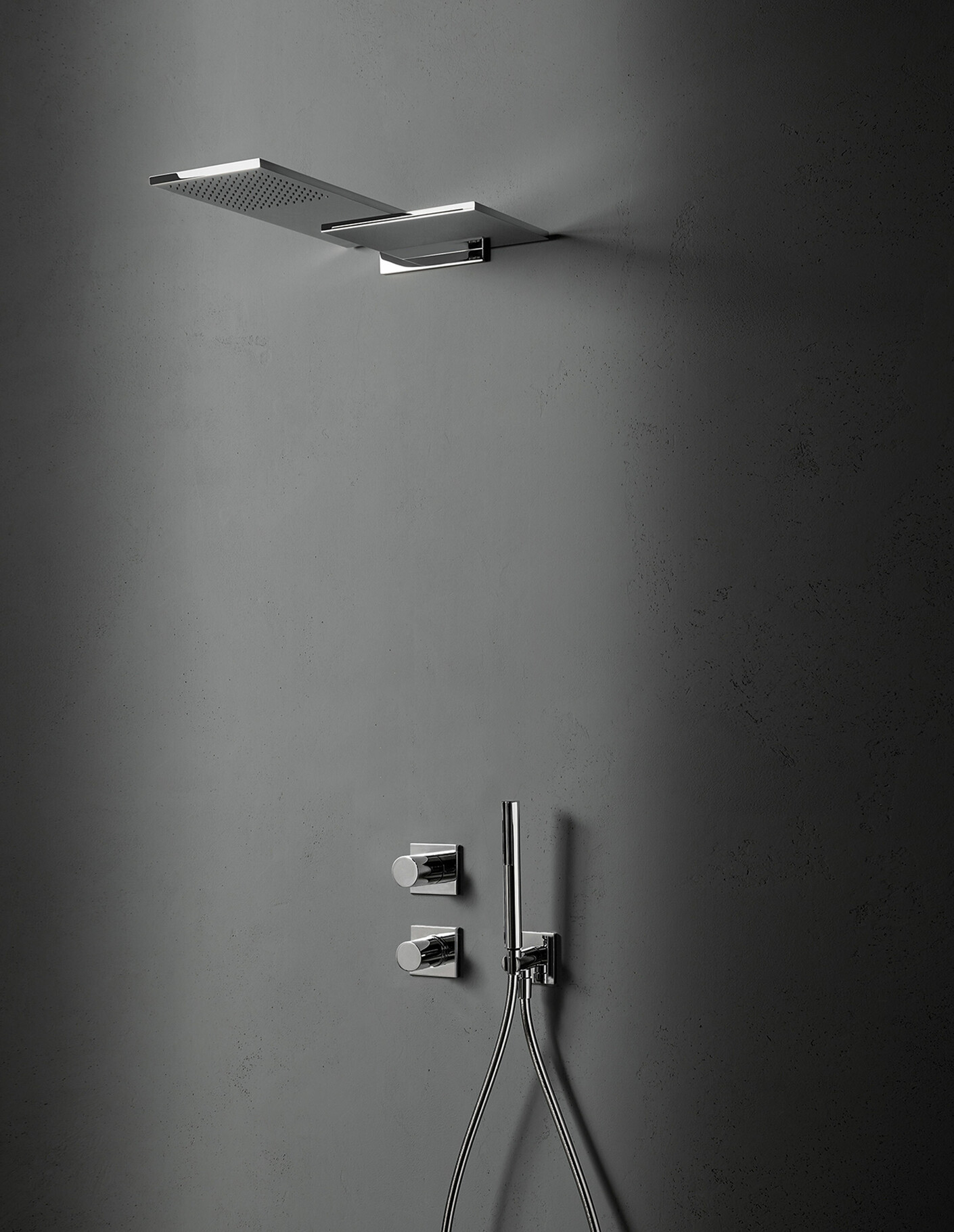 Milano Built-in shower mixer - Double showerhead - Shower set