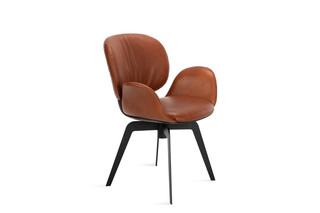 Ivy Armchair with flat steel frame with cross, rotatable & autoreturn  by  Freifrau