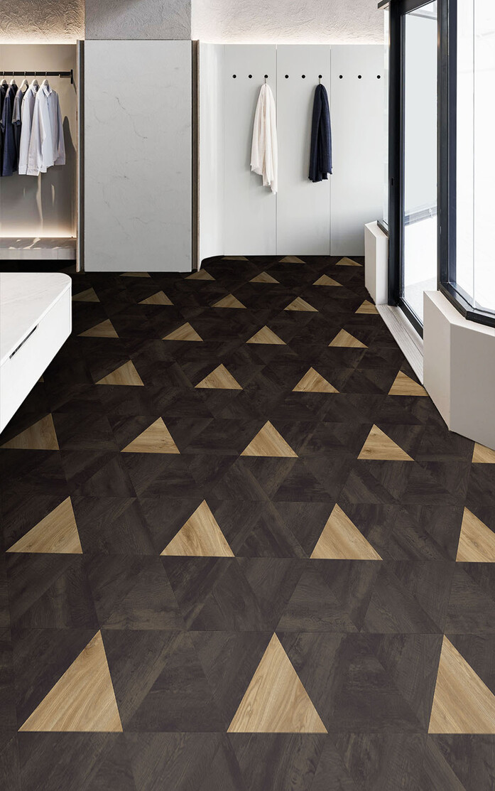 Pattern 361 Studio Moods Triangles Dots Sierra Oak 346 and Country Oak 991