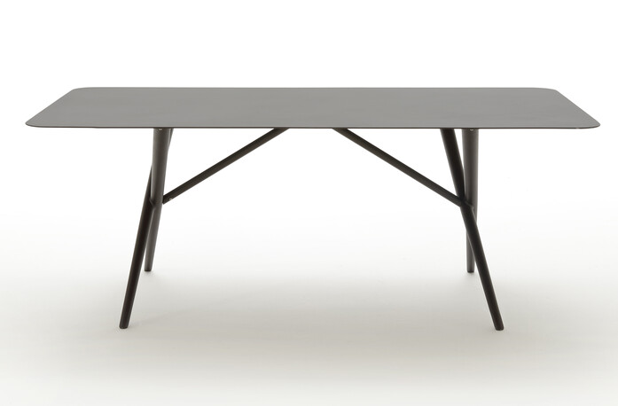 10 Rectangular Tables Rettangolare Tavoli Dark Bronze Frame Eva Collection