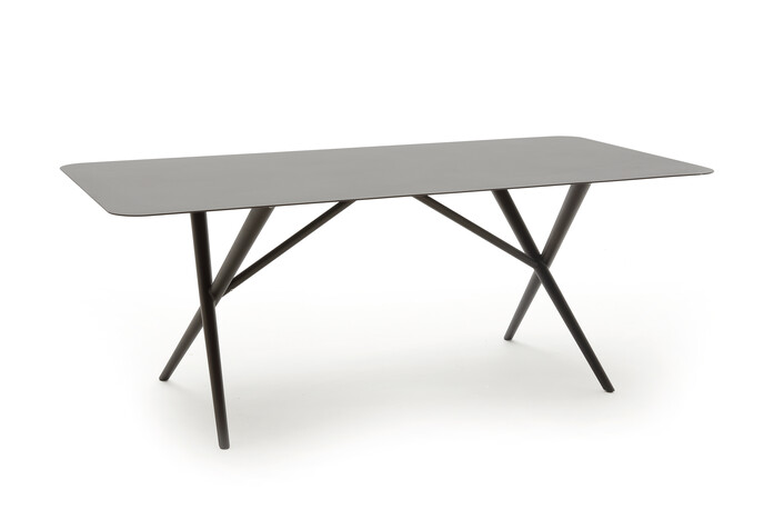 9 Rectangular Tables Rettangolare Tavoli Dark Bronze Frame Eva Collection