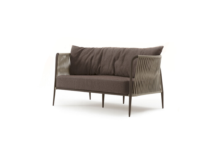 4 Two Seaters Divano Due Posti Marrone Sand Z176 Dark Bronze Frame Eva Collection