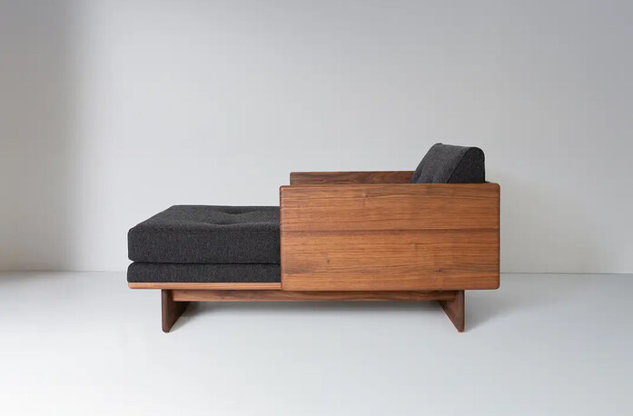 Kalon Studios No6 Chaise Walnut Side