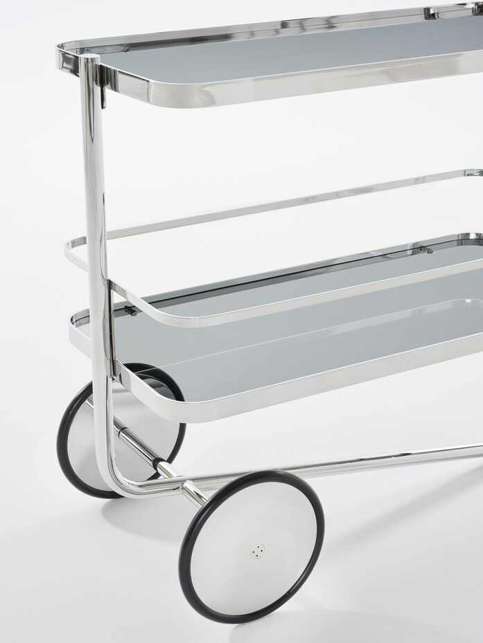 Thonet S 179 Barwagen Klarglas grau getont Detail FF