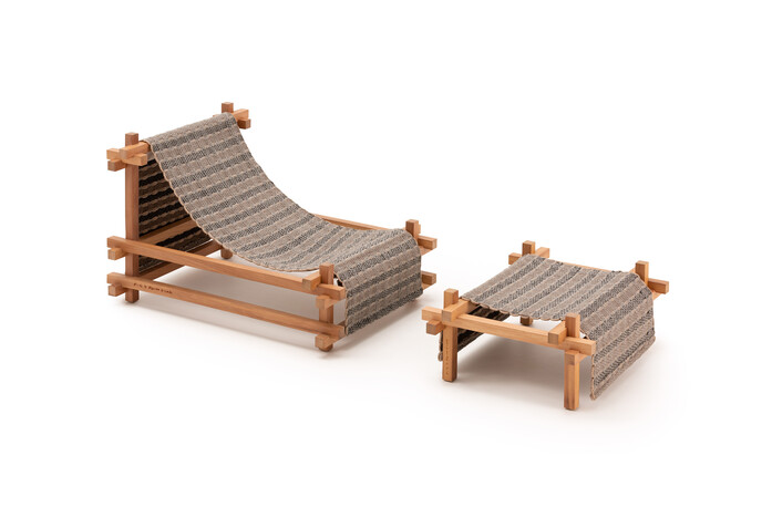 Hos set deckchair stool sara sara 01